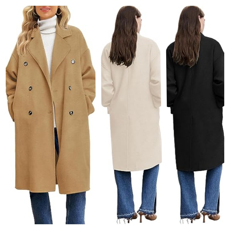 Coats & Jackets |  Womens Oversized Double-Breasted Wool Coat Clothing Coats & Jackets