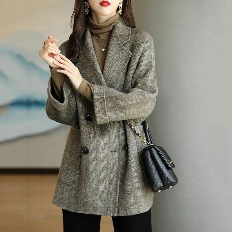 Coats & Jackets |  Womens Oversized Double-Breasted Wool Pea Coat Clothing Coats & Jackets