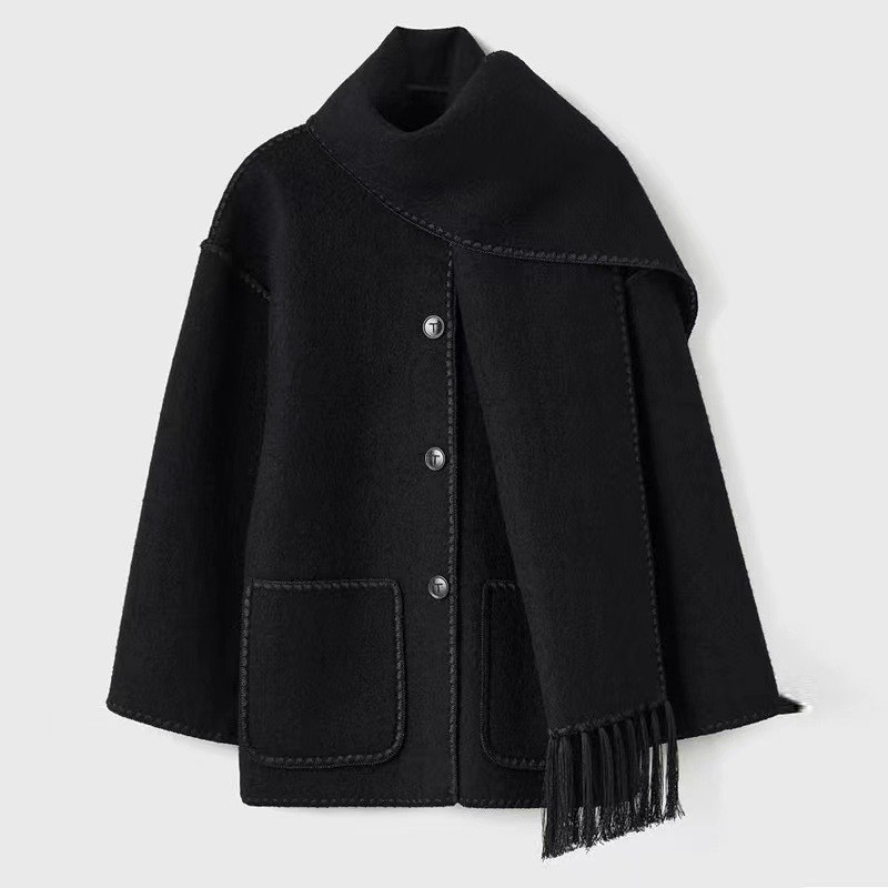 Coats & Jackets |  Womens Oversized Wool-Blend Scarf Jacket Clothing Coats & Jackets