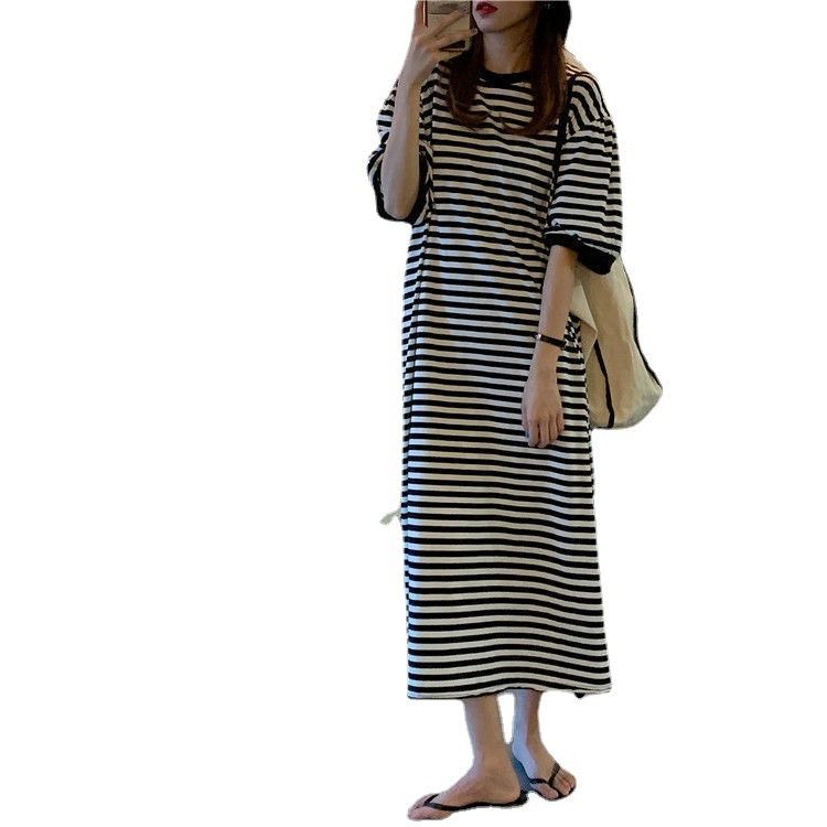 Dresses & Jumpsuits |  Womens Striped Jersey Midi Dress Clothing Dresses & Jumpsuits