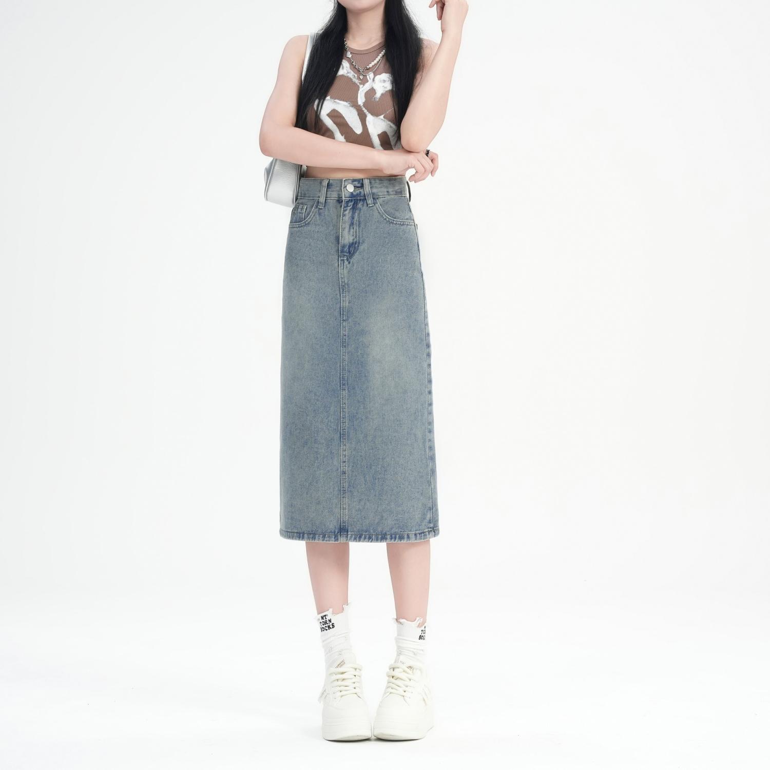 Skirts |  Womens A-Line Denim Midi Skirt Clothing Skirts