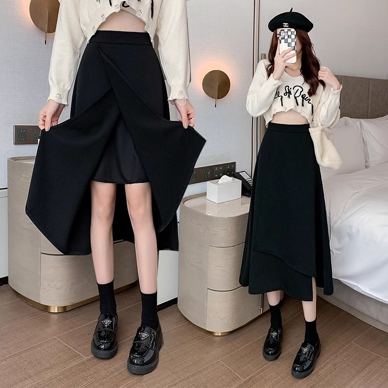 Skirts |  Womens Tailored Wool Midi Wrap Skirt Clothing Skirts