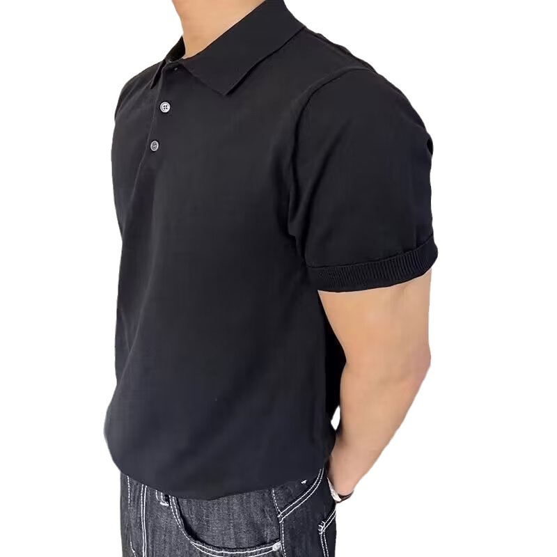 Sweaters & Cardigans |  Mens Slim Knitted Silk Polo Shirt Clothing Mens