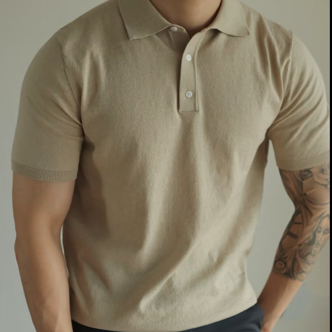 Sweaters & Cardigans |  Mens Slim Knitted Silk Polo Shirt Clothing Mens