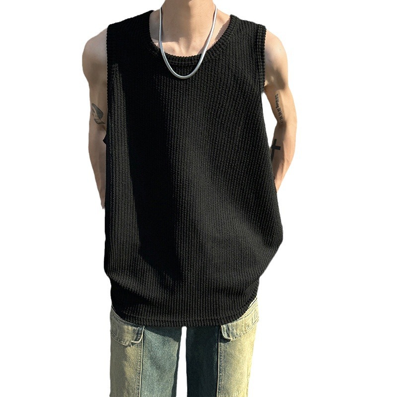 Sweaters & Cardigans |  Mens Textured Knitted Tank Clothing Mens